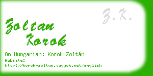 zoltan korok business card